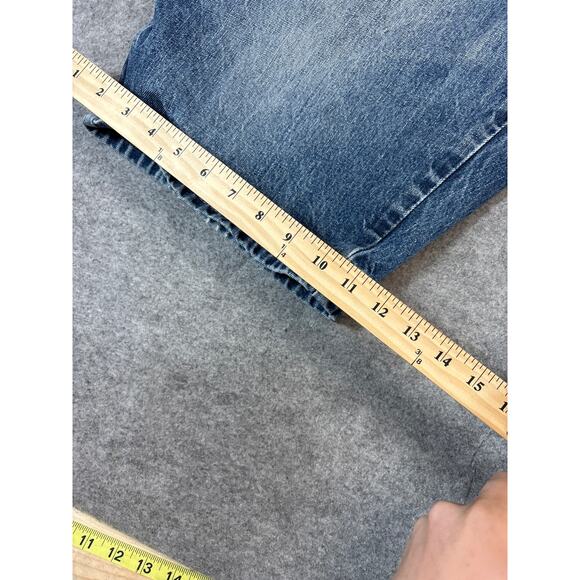 VINTAGE Dickies Jean Shorts Mens 34 Blue Denim Carpenter Workwear Utility Jorts - Picture 6 of 7